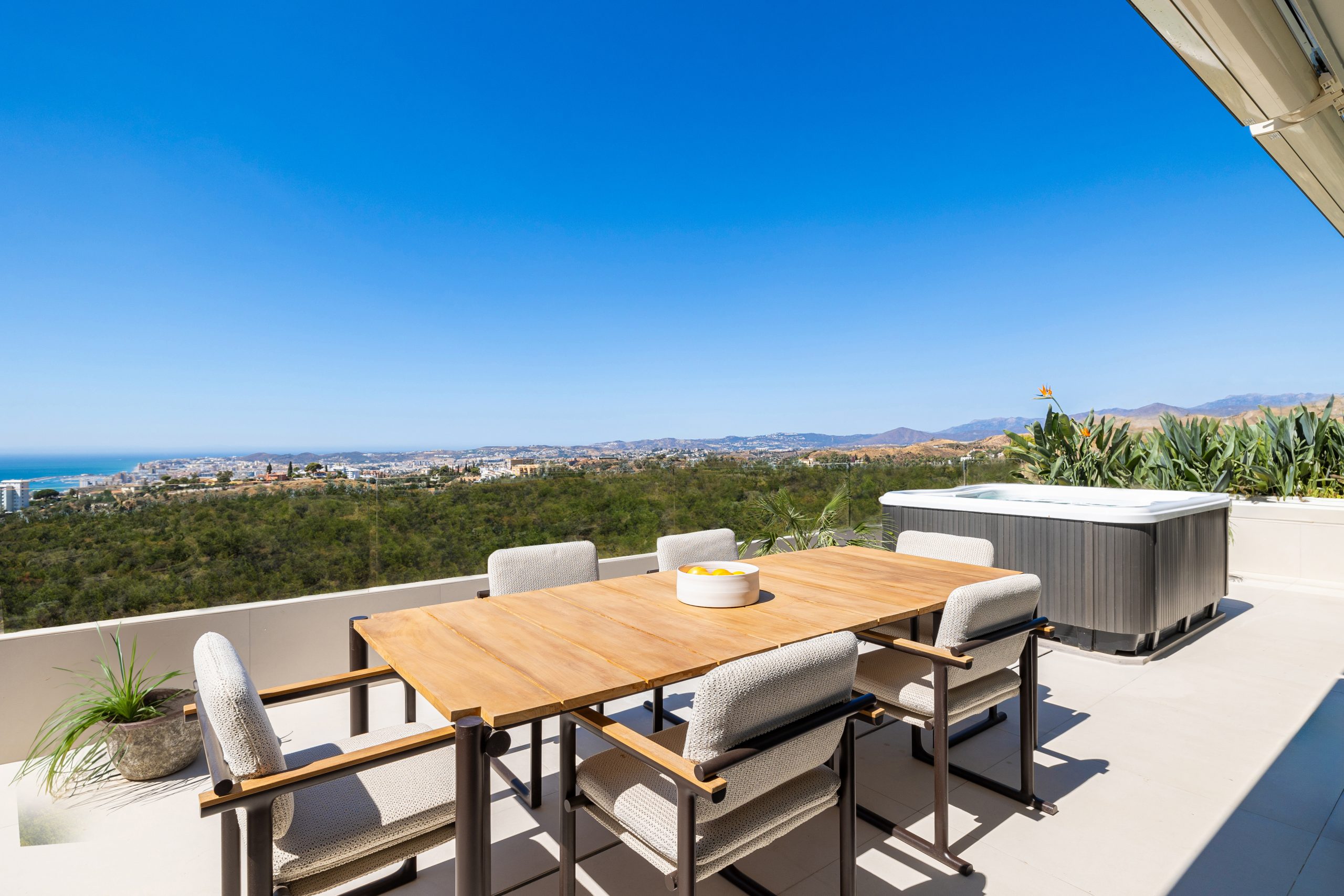 Rooftop terrace with sea views